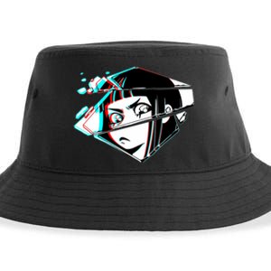 Anime Eyes Broken Glass Sustainable Bucket Hat