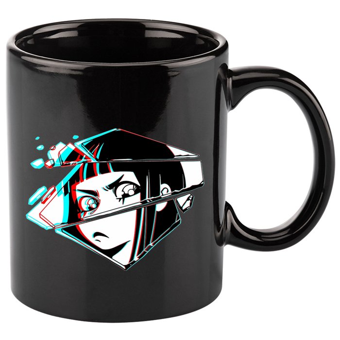 Anime Eyes Broken Glass 11oz C Handle Ceramic Mug