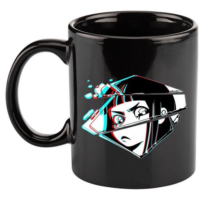 Anime Eyes Broken Glass 11oz C Handle Ceramic Mug