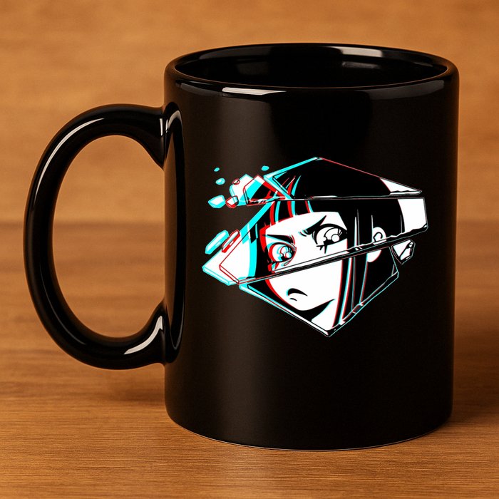 Anime Eyes Broken Glass 11oz C Handle Ceramic Mug