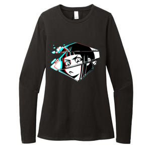 Anime Eyes Broken Glass Womens CVC Long Sleeve Shirt