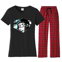 Anime Eyes Broken Glass Women's Flannel Pajama Set