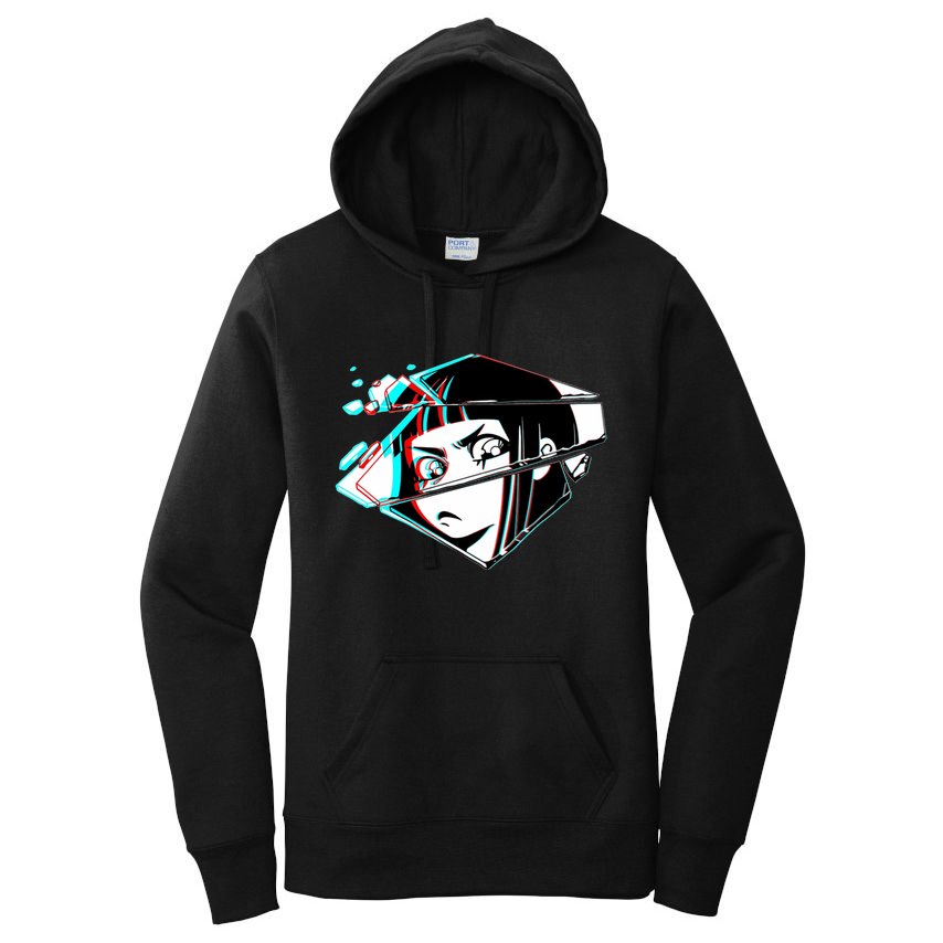 Anime Eyes Broken Glass Women's Pullover Hoodie