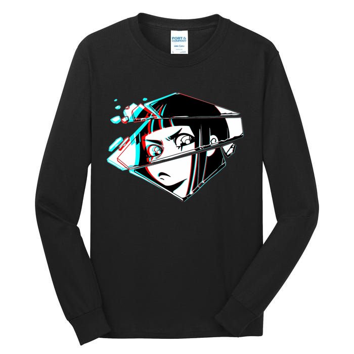 Anime Eyes Broken Glass Tall Long Sleeve T-Shirt