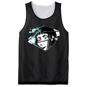 Anime Eyes Broken Glass Mesh Reversible Basketball Jersey Tank