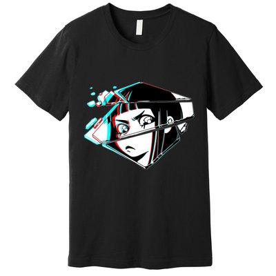 Anime Eyes Broken Glass Premium T-Shirt