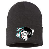 Anime Eyes Broken Glass Sustainable Knit Beanie