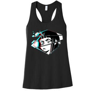 Anime Eyes Broken Glass Women's Racerback Tank