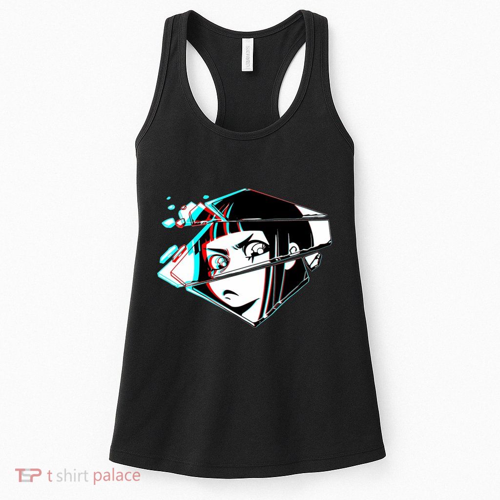 Anime Eyes Broken Glass Womens Tank Top