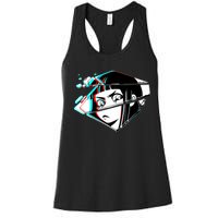 Anime Eyes Broken Glass Women's Racerback Tank