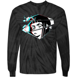 Anime Eyes Broken Glass Tie-Dye Long Sleeve Shirt