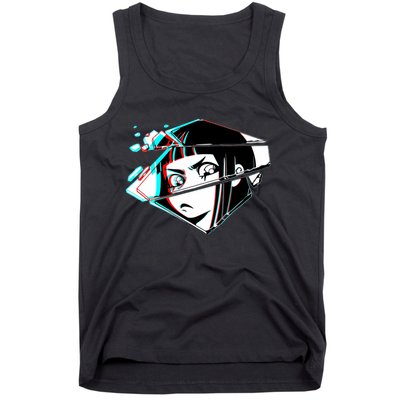 Anime Eyes Broken Glass Tank Top