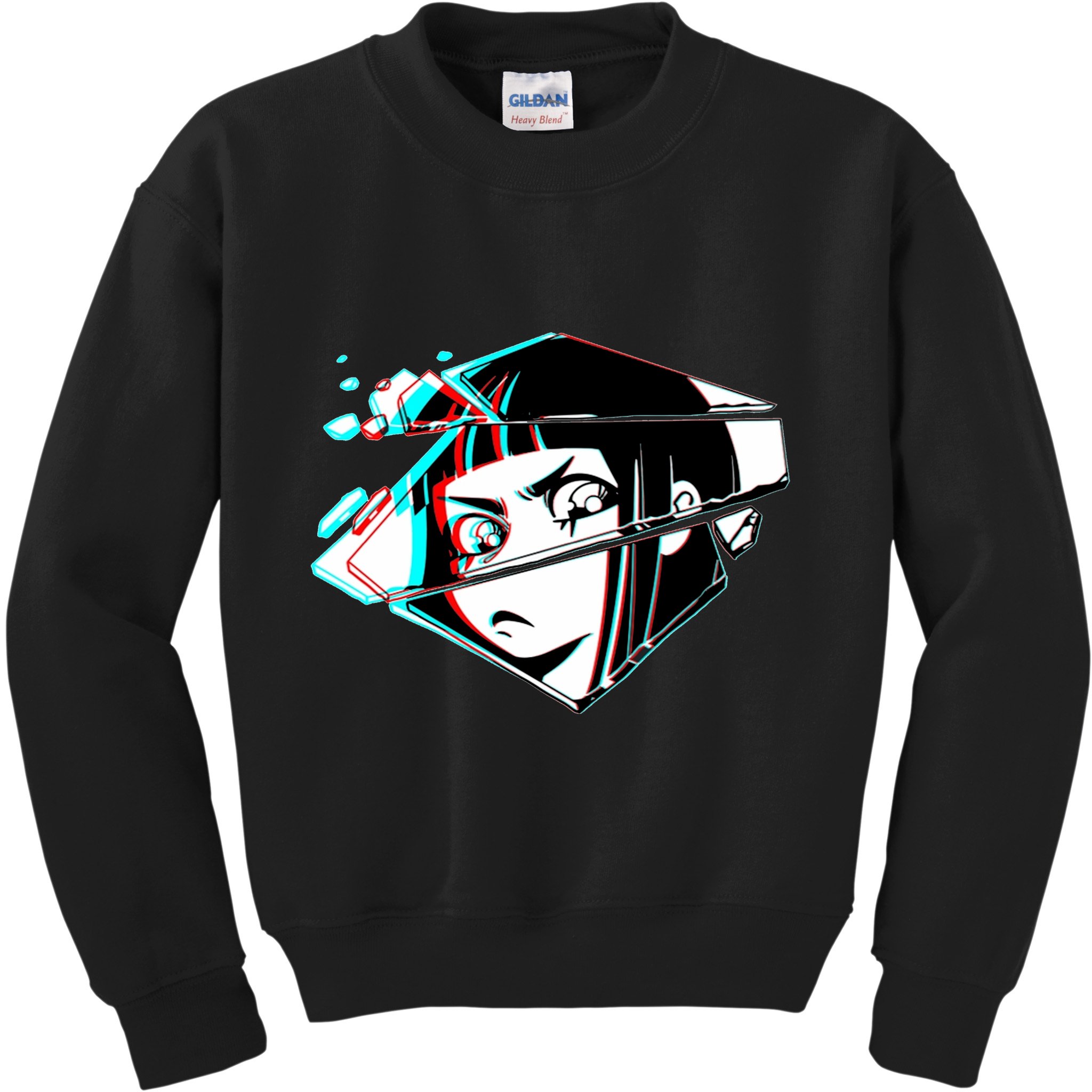 Anime Eyes Broken Glass Kids Sweatshirt