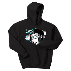 Anime Eyes Broken Glass Kids Hoodie