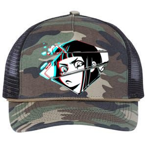 Anime Eyes Broken Glass Retro Rope Trucker Hat Cap