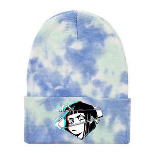 Anime Eyes Broken Glass Tie Dye 12in Knit Beanie