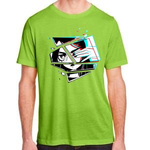 Anime Eyes Broken Glass Hand Over Eye Adult ChromaSoft Performance T-Shirt