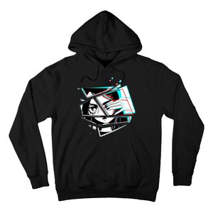 Anime Eyes Broken Glass Hand Over Eye Hoodie