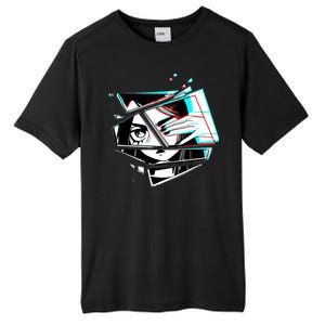 Anime Eyes Broken Glass Hand Over Eye Tall Fusion ChromaSoft Performance T-Shirt