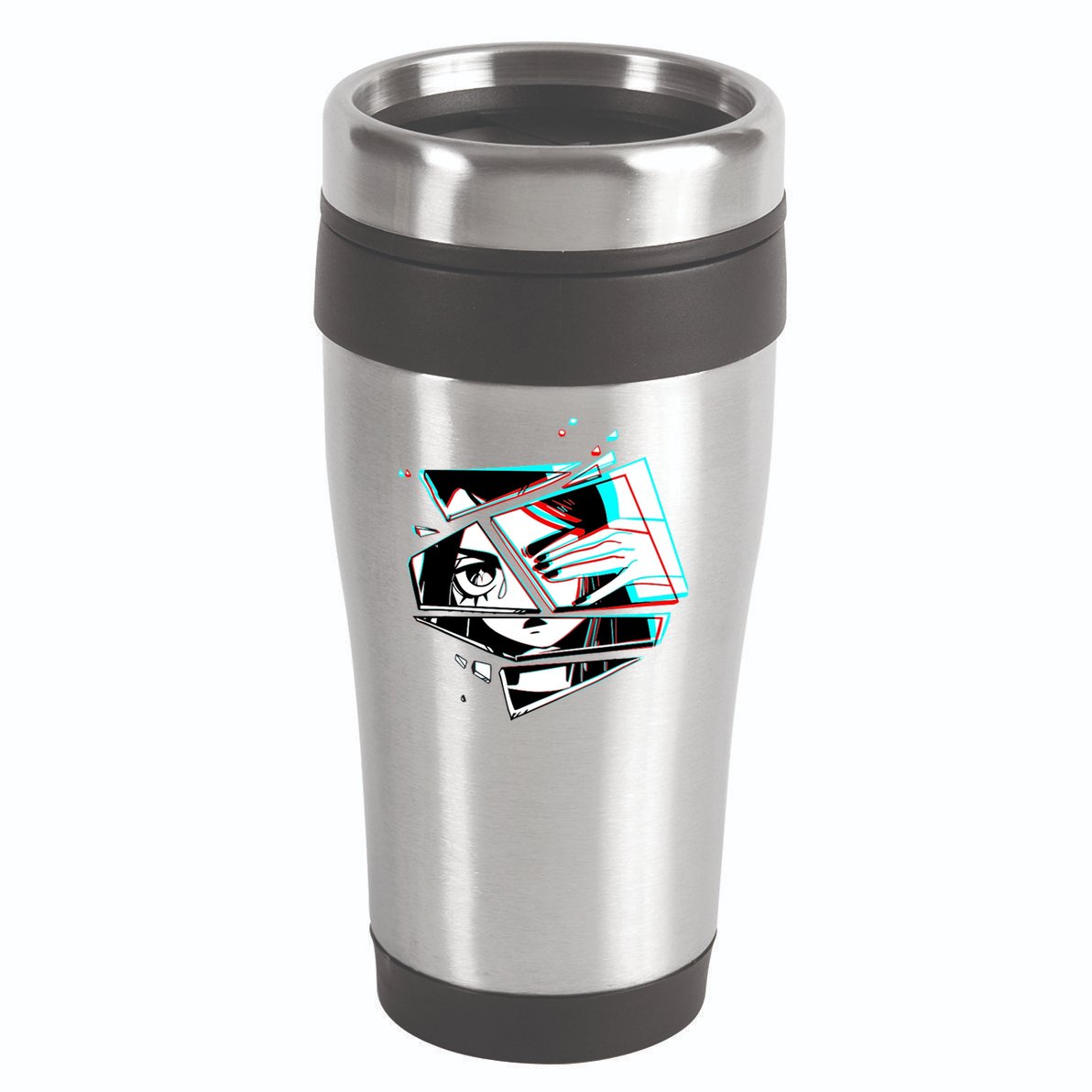 Anime Eyes Broken Glass Hand Over Eye 16oz Travel Tumbler