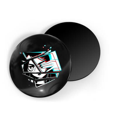 Anime Eyes Broken Glass Hand Over Eye Magnet