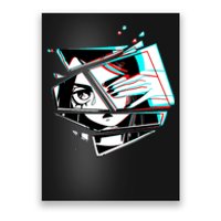 Anime Eyes Broken Glass Hand Over Eye Poster