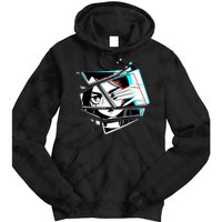 Anime Eyes Broken Glass Hand Over Eye Tie Dye Hoodie