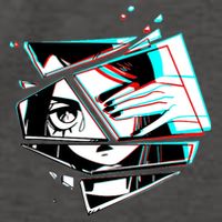 Anime Eyes Broken Glass Hand Over Eye Vector Backpack