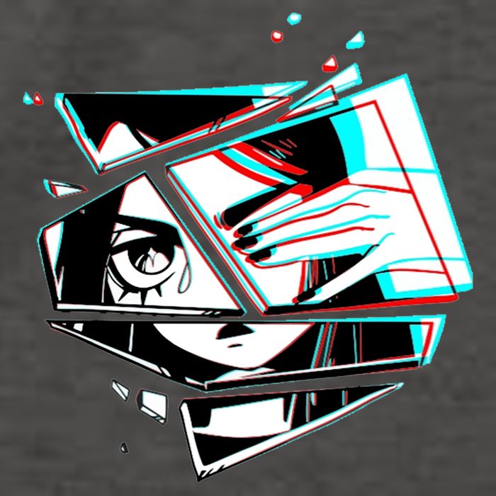 Anime Eyes Broken Glass Hand Over Eye Vector Backpack