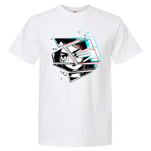 Anime Eyes Broken Glass Hand Over Eye Garment-Dyed Heavyweight T-Shirt