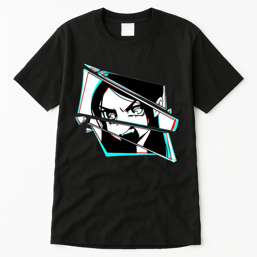 Anime Eyes Broken Glass Yelling Tall T-Shirt