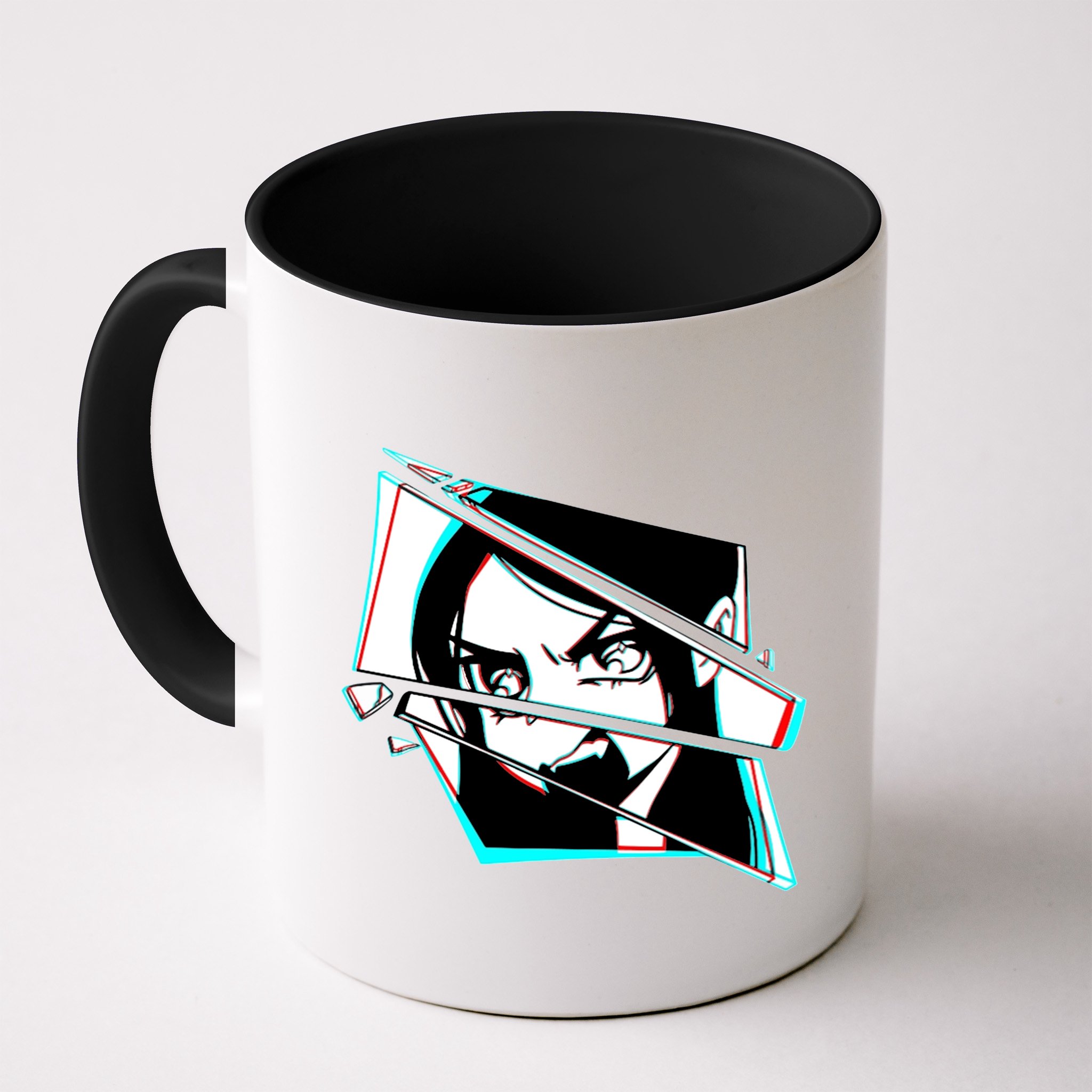 Anime Eyes Broken Glass Yelling Mug