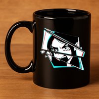 Anime Eyes Broken Glass Yelling 11oz C Handle Ceramic Mug