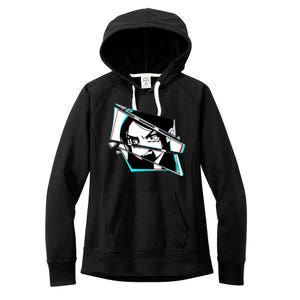 Anime Eyes Broken Glass Yelling Women's Fleece Hoodie