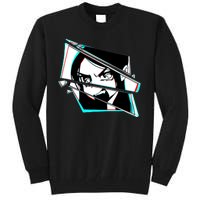 Anime Eyes Broken Glass Yelling Tall Sweatshirt