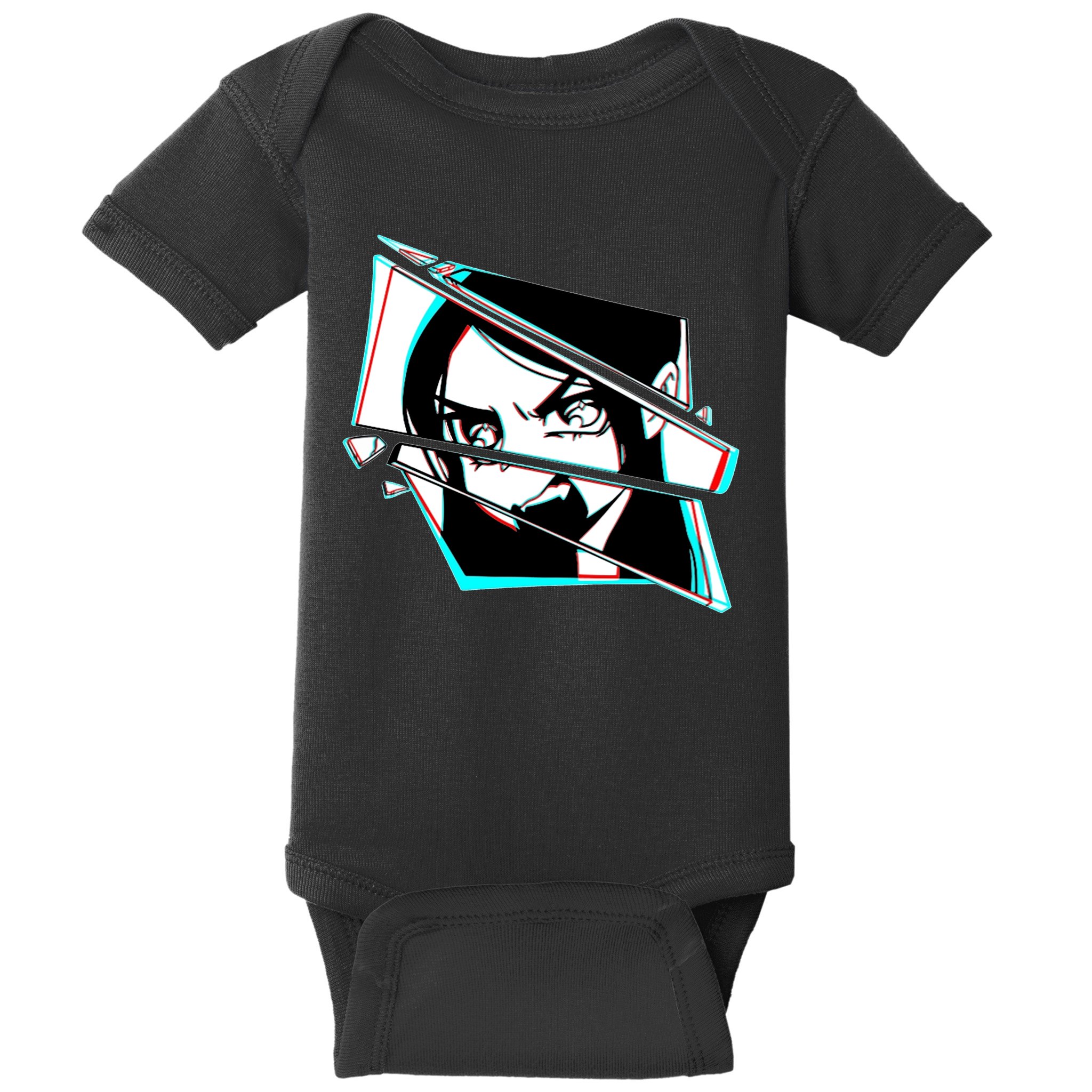 Anime Eyes Broken Glass Yelling Baby Bodysuit