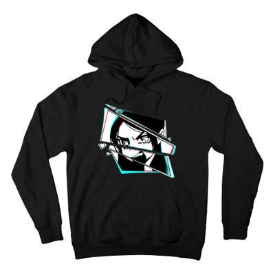 Anime Eyes Broken Glass Yelling Tall Hoodie