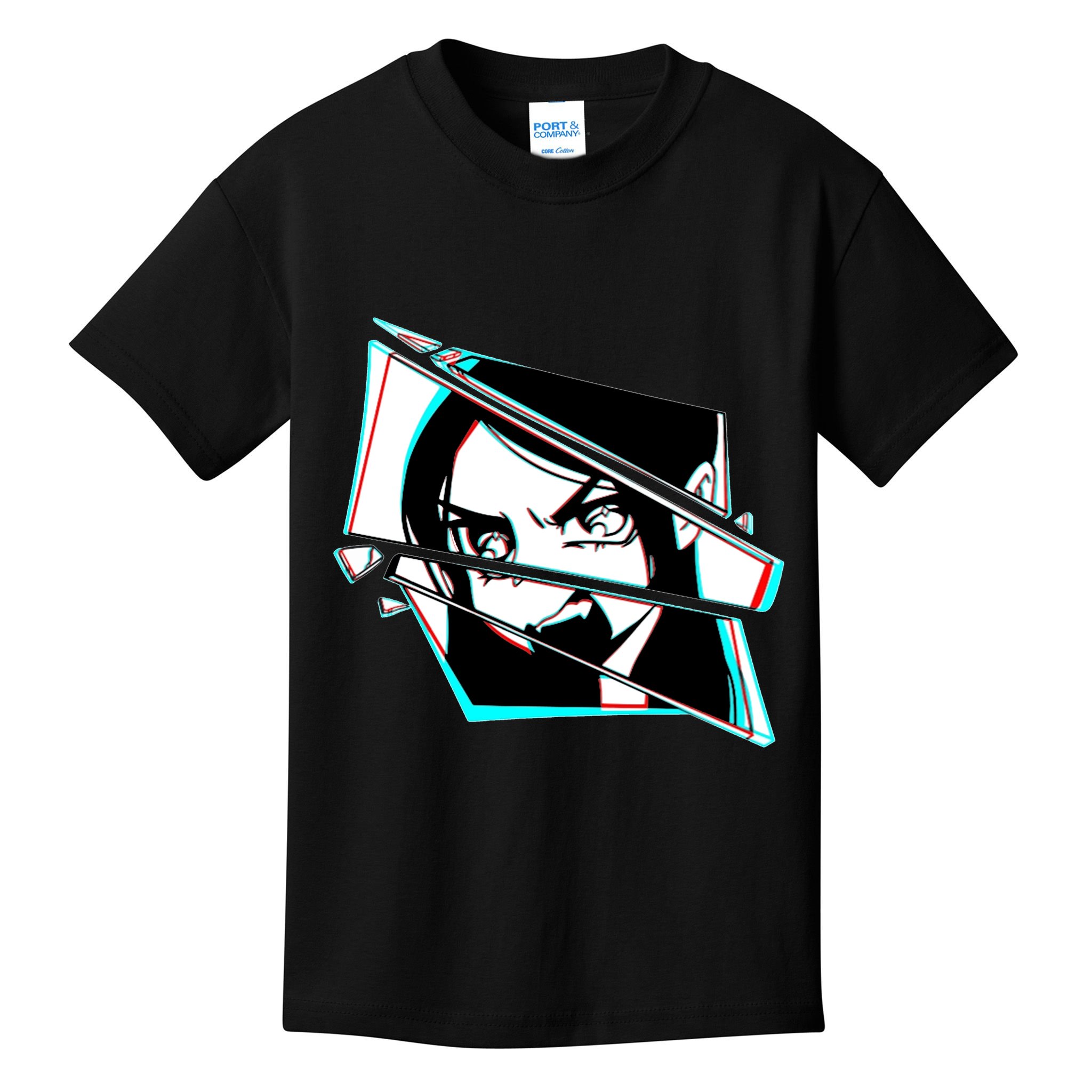 Anime Eyes Broken Glass Yelling Kids T-Shirt