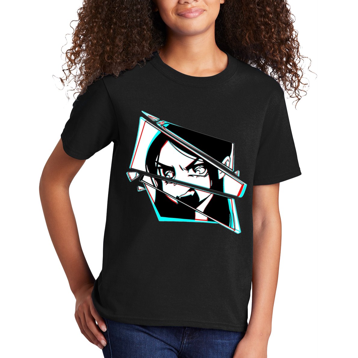 Anime Eyes Broken Glass Yelling Kids T-Shirt