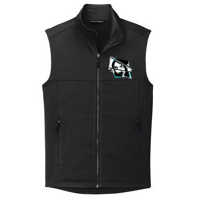 Anime Eyes Broken Glass Yelling Collective Smooth Fleece Vest