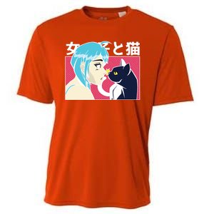 Anime Girl Cat Cooling Performance Crew T-Shirt