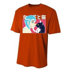 Anime Girl Cat Performance Sprint T-Shirt