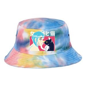 Anime Girl Cat Tie Dye Newport Bucket Hat