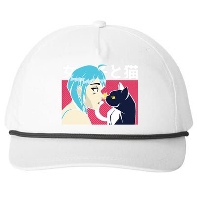 Anime Girl Cat Snapback Five-Panel Rope Hat