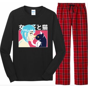 Anime Girl Cat Long Sleeve Pajama Set