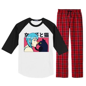 Anime Girl Cat Raglan Sleeve Pajama Set