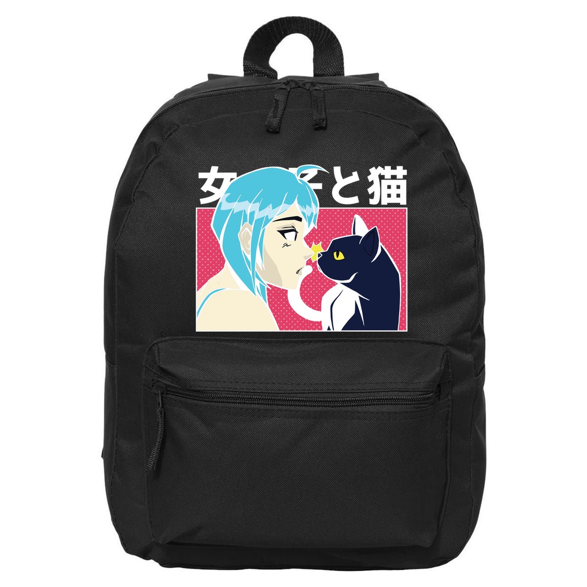 Anime Girl Cat 16 in Basic Backpack