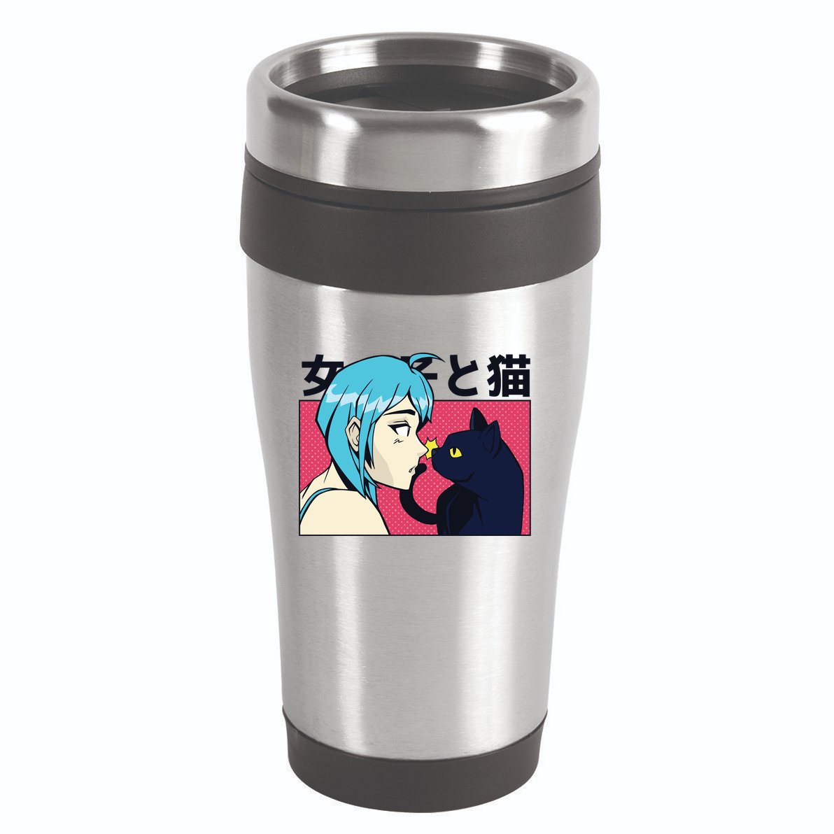 Anime Girl Cat 16oz Travel Tumbler