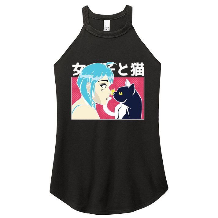 Anime Girl Cat Women's Perfect Tri Rocker Tank