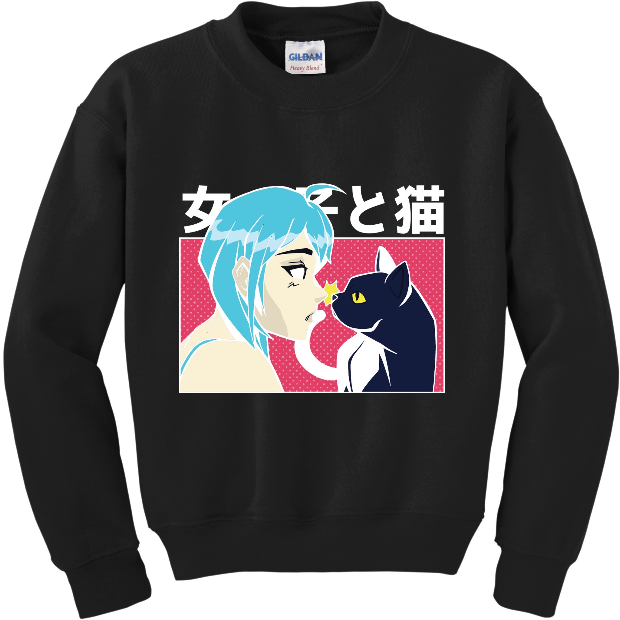 Anime Girl Cat Kids Sweatshirt